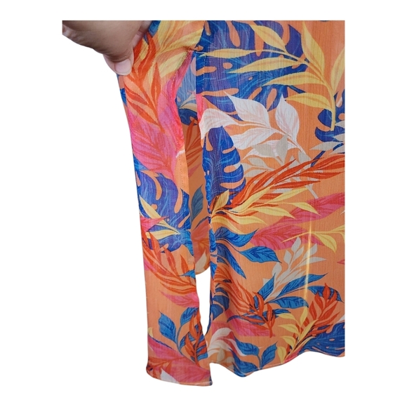 GUESS Tropical Print Maxi Dress Size 6 Cutout Ring Front Cruise Vacation Vibes - Picture 5 of 10